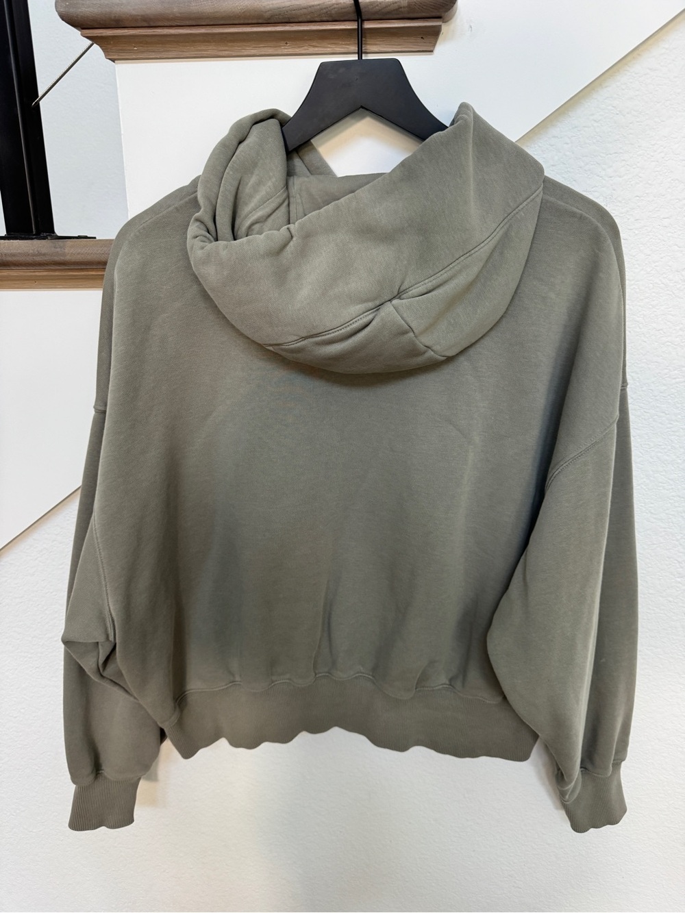 Nike phoenix fleece oversized Olive Green Cropped Hoodie Sweatshirt - Picture 3 of 3